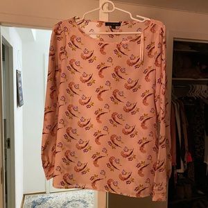 Women’s pink long sleeved patterned blouse